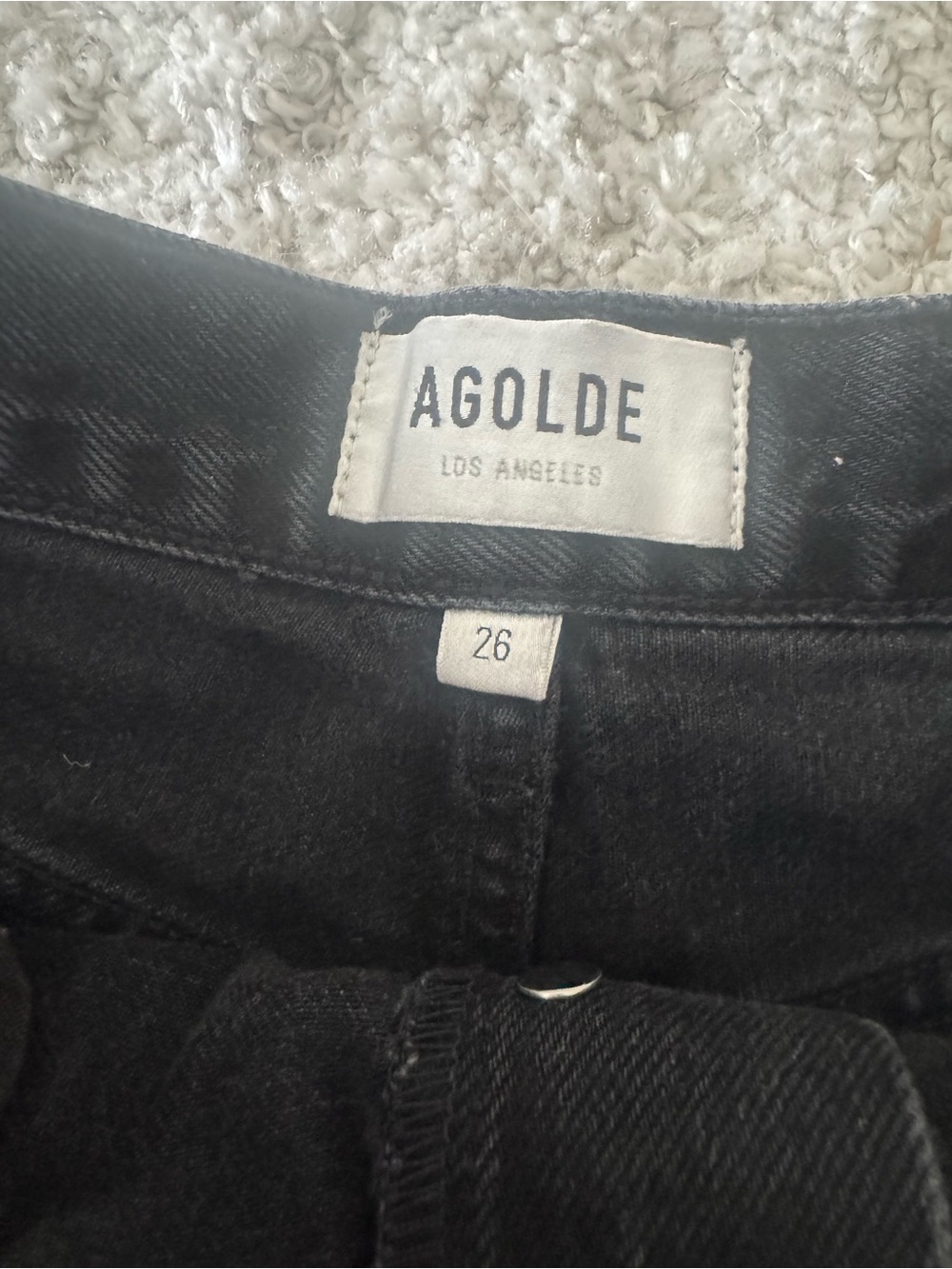 Agolde Black High-Rise Denim Shorts